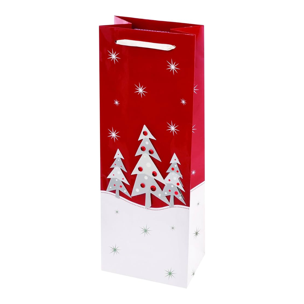 Frosty Forest 1-Bottle Gift Bag