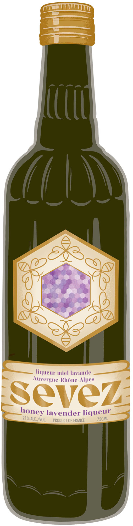 Sevez Honey Lavender Liqueur 750ml bottle